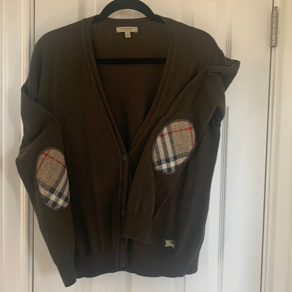Burberry L, viscose, cashmere mix Army green Cardigan, M